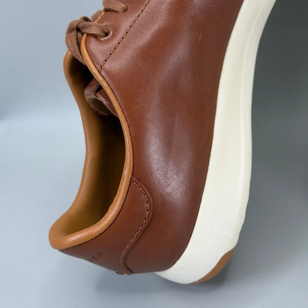Cole Haan GrandPro Tennis Sneaker Mens 8 M Casual Dress Shoe Brown White Leather